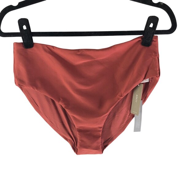 J Crew Hallie Bikini Bottom In Classic Sculpt High Rise Carolina Clay Red L - Picture 2 of 6